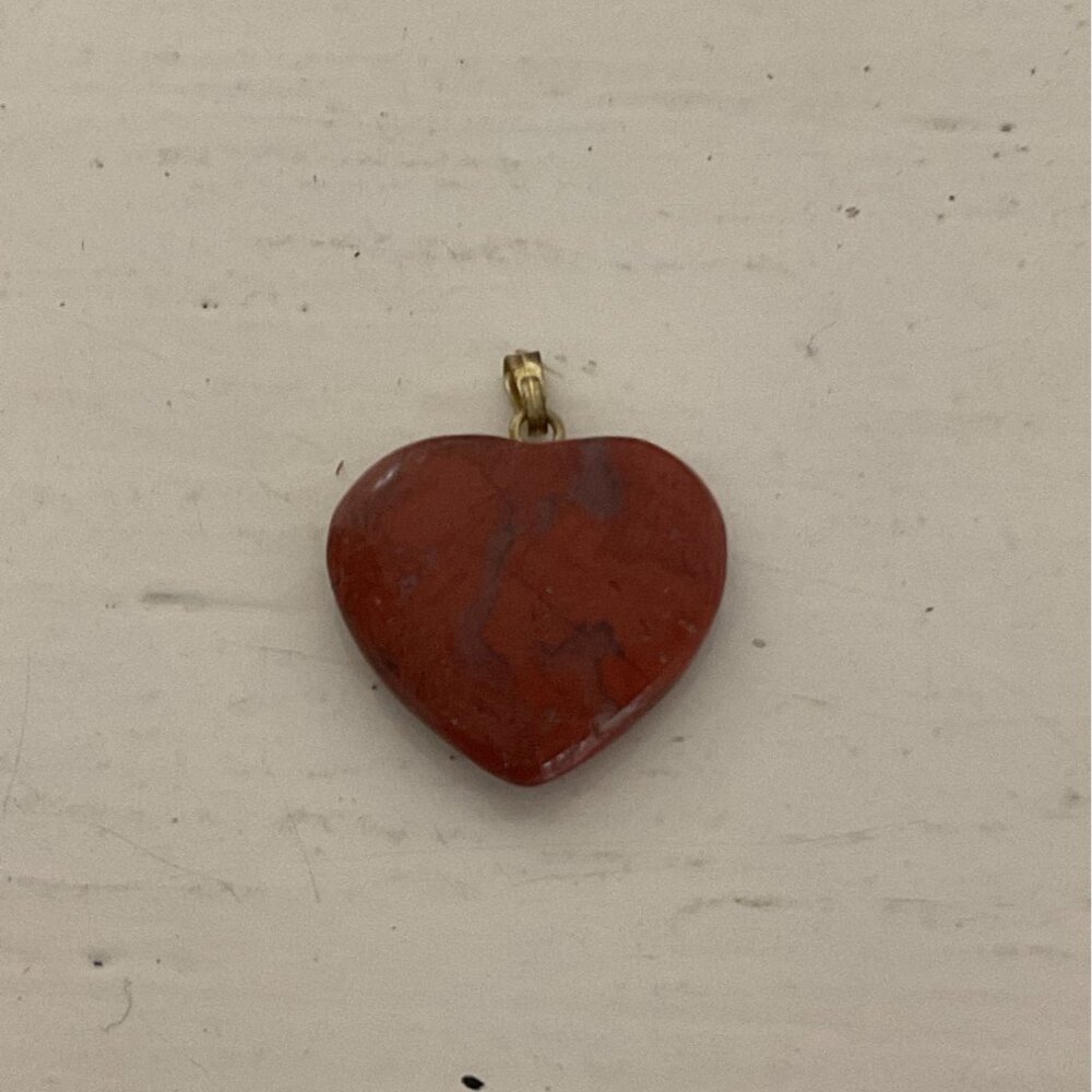 Red Jasper Stone Heart Necklace Pendant Gemstone